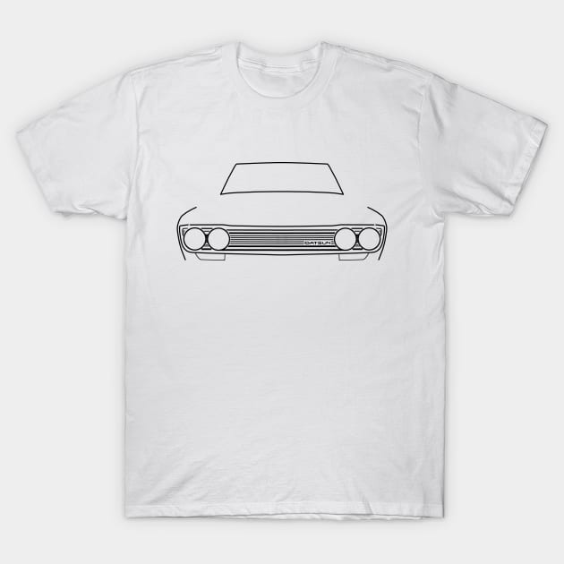 Datsun 510 classic car black outline graphic T-Shirt by soitwouldseem